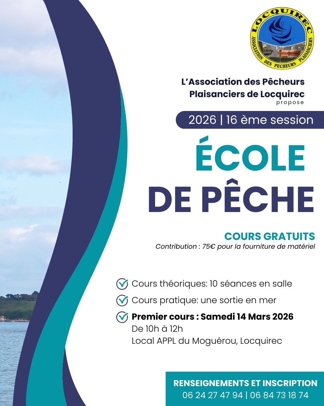 Cours de pêche en mer
