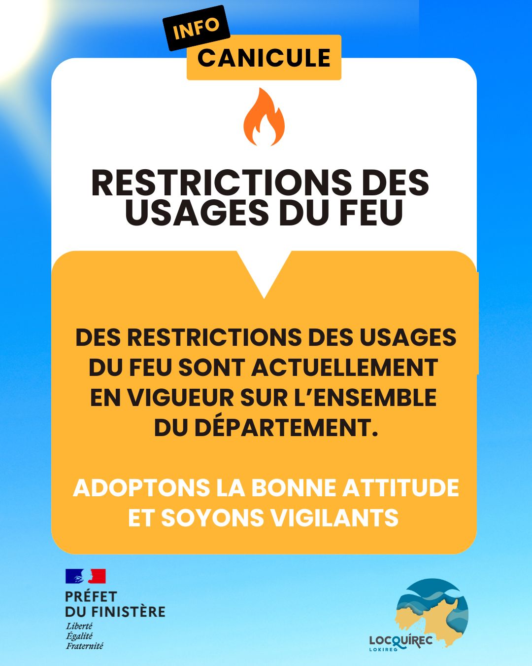 Restriction temporaire des usages du feu en Finistère
