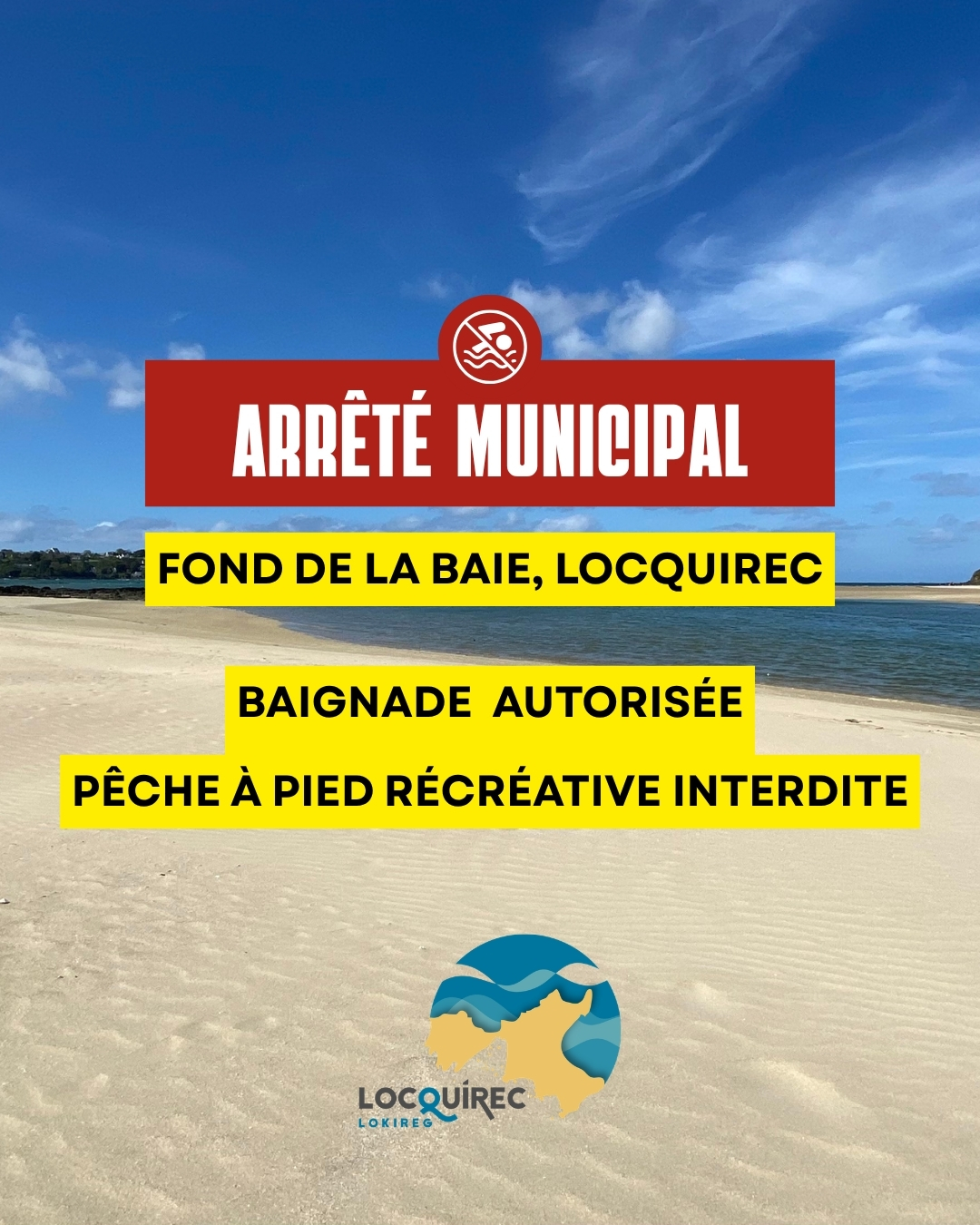 Fond de la Baie | Baignade autorisée, pêche à pied interdite